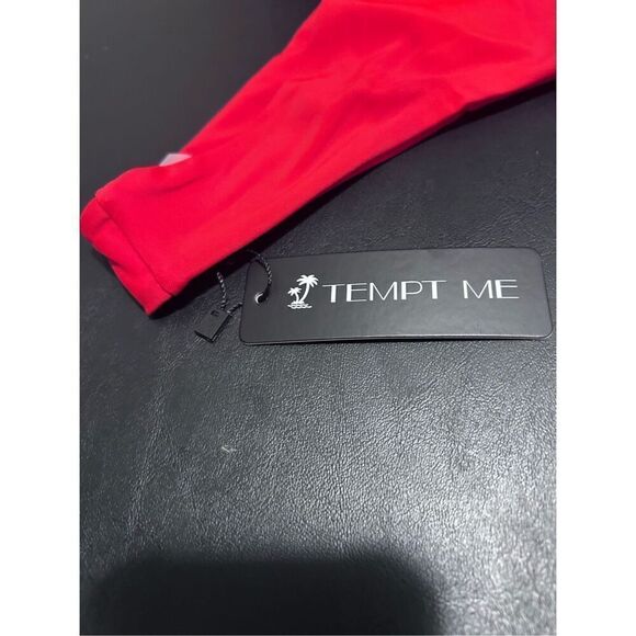 TEMPT ME Women's Size XL Red High Thigh Bathing Suit Swim Bottoms Only New - Picture 2 of 10